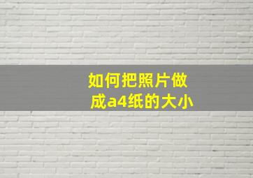 如何把照片做成a4纸的大小