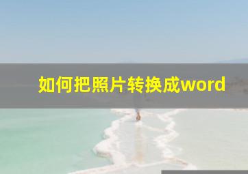 如何把照片转换成word