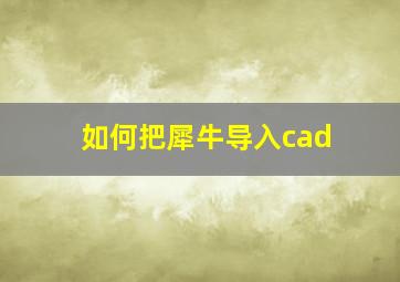 如何把犀牛导入cad