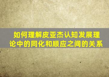 如何理解皮亚杰认知发展理论中的同化和顺应之间的关系