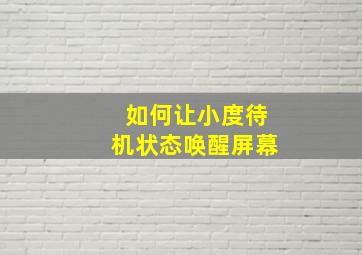 如何让小度待机状态唤醒屏幕