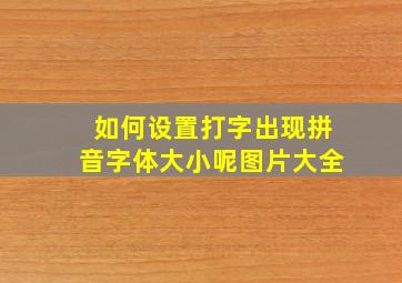 如何设置打字出现拼音字体大小呢图片大全