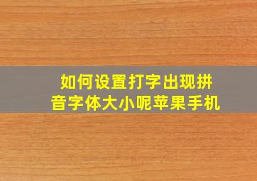 如何设置打字出现拼音字体大小呢苹果手机