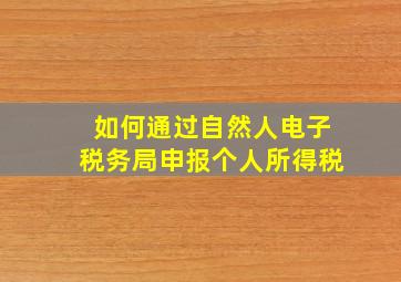 如何通过自然人电子税务局申报个人所得税