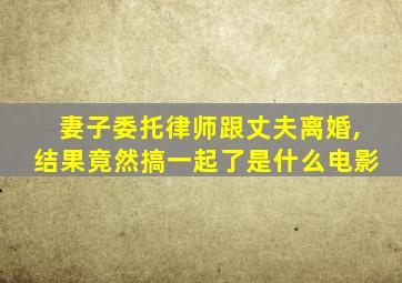 妻子委托律师跟丈夫离婚,结果竟然搞一起了是什么电影