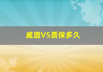 威固V5质保多久