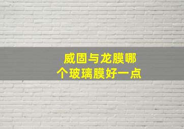 威固与龙膜哪个玻璃膜好一点