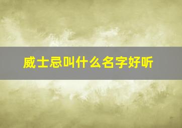 威士忌叫什么名字好听