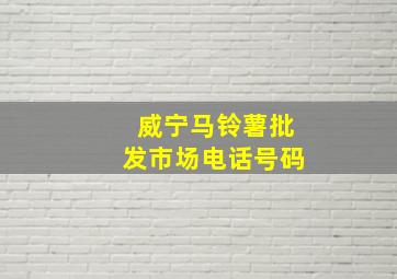 威宁马铃薯批发市场电话号码