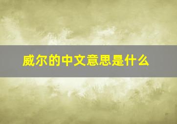 威尔的中文意思是什么