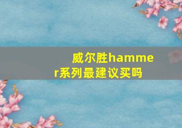 威尔胜hammer系列最建议买吗