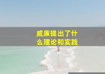 威廉提出了什么理论和实践