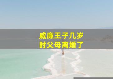 威廉王子几岁时父母离婚了