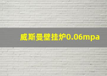 威斯曼壁挂炉0.06mpa