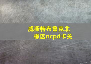 威斯特布鲁克北橡区ncpd卡关