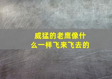 威猛的老鹰像什么一样飞来飞去的