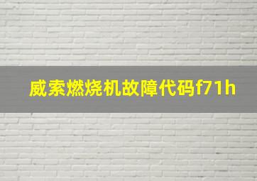 威索燃烧机故障代码f71h