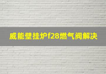 威能壁挂炉f28燃气阀解决