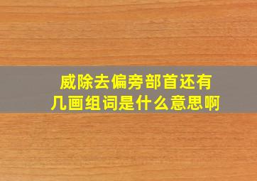 威除去偏旁部首还有几画组词是什么意思啊