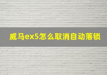 威马ex5怎么取消自动落锁