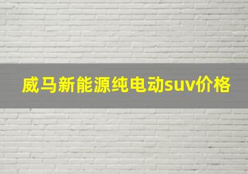 威马新能源纯电动suv价格