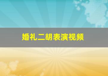 婚礼二胡表演视频