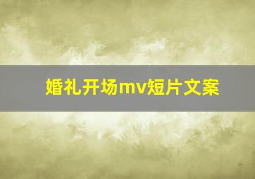 婚礼开场mv短片文案