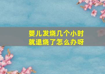 婴儿发烧几个小时就退烧了怎么办呀