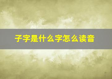 子字是什么字怎么读音