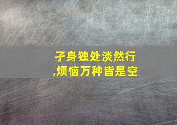 孑身独处淡然行,烦恼万种皆是空