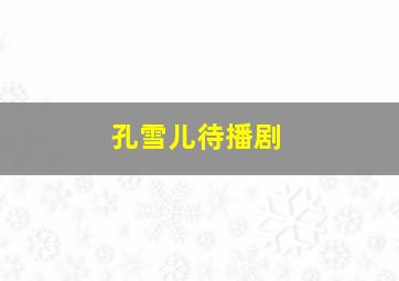 孔雪儿待播剧