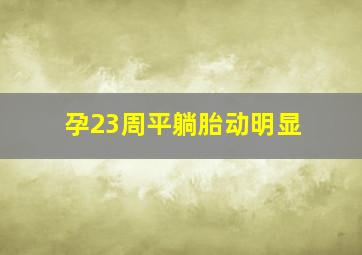 孕23周平躺胎动明显