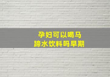 孕妇可以喝马蹄水饮料吗早期