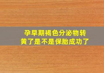 孕早期褐色分泌物转黄了是不是保胎成功了