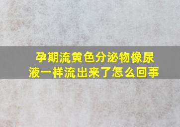 孕期流黄色分泌物像尿液一样流出来了怎么回事