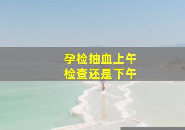 孕检抽血上午检查还是下午