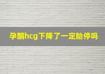 孕酮hcg下降了一定胎停吗