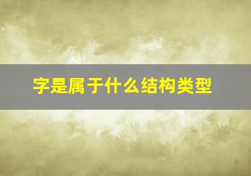 字是属于什么结构类型