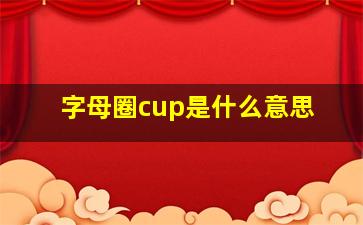 字母圈cup是什么意思