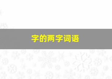 字的两字词语