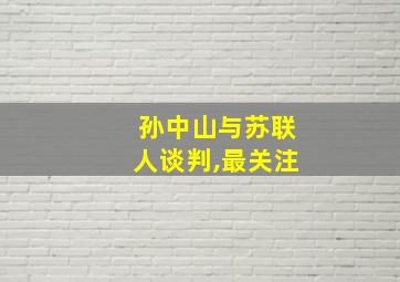 孙中山与苏联人谈判,最关注