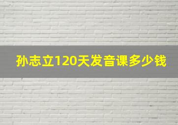 孙志立120天发音课多少钱