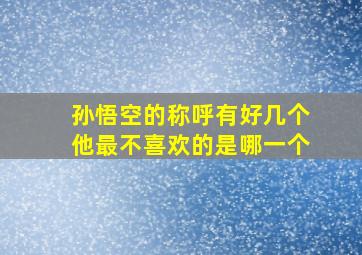 孙悟空的称呼有好几个他最不喜欢的是哪一个