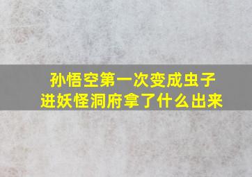 孙悟空第一次变成虫子进妖怪洞府拿了什么出来