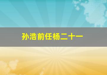 孙浩前任杨二十一