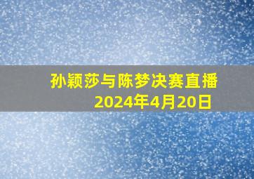 孙颖莎与陈梦决赛直播2024年4月20日