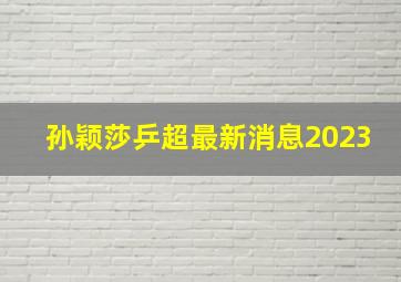 孙颖莎乒超最新消息2023