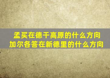 孟买在德干高原的什么方向加尔各答在新德里的什么方向