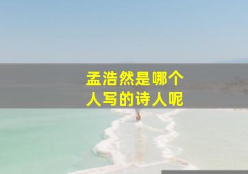 孟浩然是哪个人写的诗人呢