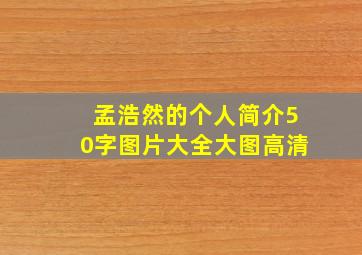 孟浩然的个人简介50字图片大全大图高清